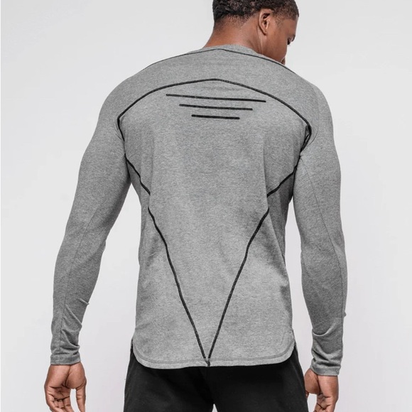 Hera Hero Men long sleeve workout shirt Beige/Brown NWT - Picture 2 of 7